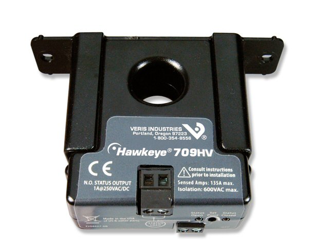 Veris Current Sensor Adjustable Trip Point Split Core 1-135A Range