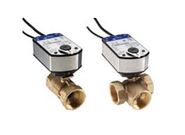 Johnson 1/2" Ball Valve Assembly 2W 4.7Cv NO with 24V SR Actuator Equal Percentage Flow 2-Position/Floating1-SPDT Auxiliary Switch Forged Brass Body with Stainless Steel Trim