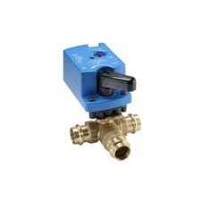 Johnson 1/2" Ball Valve 3W 1.9Cv with 24VAC NSR Actuator Floating Point  Equal Percentage Flow without Timeout 120" Plenum Cable Forged Brass Body with Plated Brass Trim