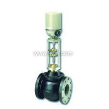 Johnson 5" Globe Valve 2W 240Cv NO ANSI Class 125 Flat-Faced Flange  Modified Linear Flow Cast  1/2" Threaded Stem with Push Down To Close Action Iron Body with Brass Trim