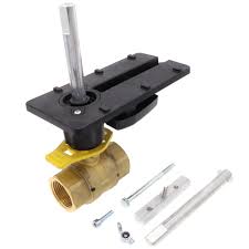 1" Ball Valve 2W 54Cv NPT Equal % Flow Brass Body w/Nickel-Chrome Plated Brass Ball & Stem