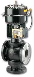 2-1/2" Valve Assembly 2W NO 51Cv with SR Pneumatic Actuator ANSI Class 125 Flat-Faced Flange 51 Cv Modified Linear Flow Cast Iron Body with Brass Trim and 3/8" Threaded Stem with 4-8 PSI Spring Range