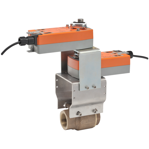 BELIMO SS BALL VALVE 2"2W NPT cV108 w/2-AFX24-MFT-X1 24VAC/DC FAIL-SAFE ACTUATORS - MULTI-FUNCTION TECHNOLOGY