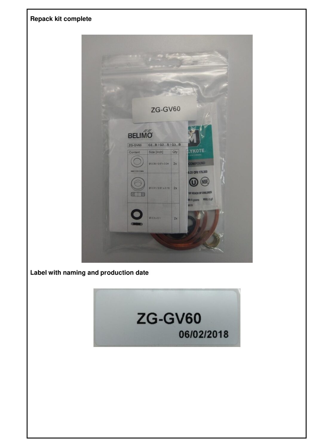 Repack Kit for G2B, G3B, Valves